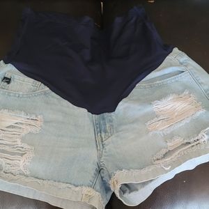 Pink blush maternity shorts